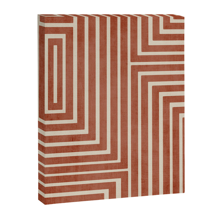 Dark Terracotta Geometric Design Artwork Canvas Print Gallery Image 1