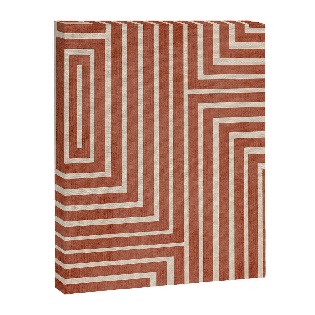 Dark Terracotta Geometric Design Artwork Canvas Print Gallery Image 6