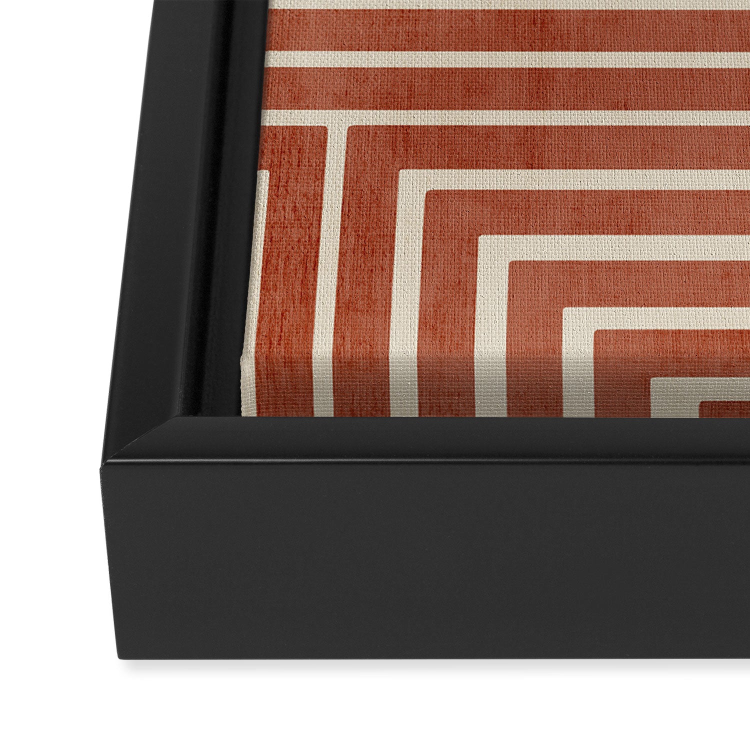 Dark Terracotta Geometric Design Artwork Framed Canvas Print Gallery Image 3