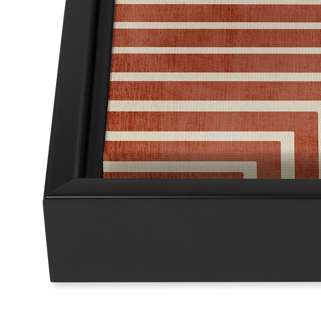 Dark Terracotta Geometric Design Artwork Framed Canvas Print Gallery Image 3