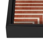 Dark Terracotta Geometric Design Artwork Framed Canvas Print Gallery Image 3