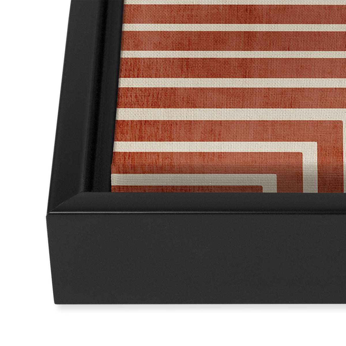 Dark Terracotta Geometric Design Artwork Framed Canvas Print Gallery Image 3