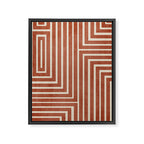 Dark Terracotta Geometric Design Artwork Framed Canvas Print Gallery Image 6