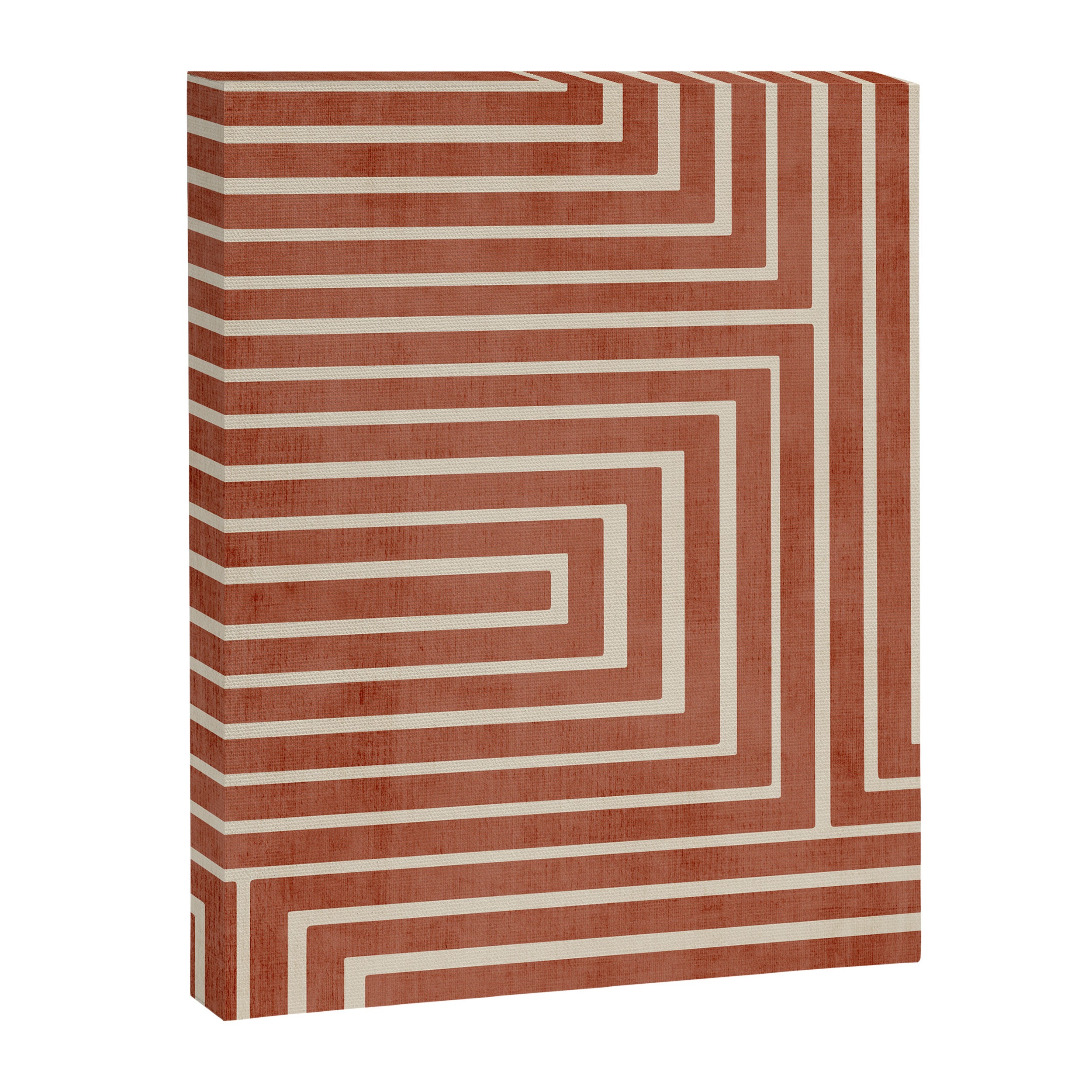 Dark Terracotta Geometric Design Artwork Canvas Print Gallery Image 6