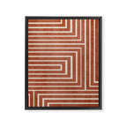 Dark Terracotta Geometric Design Artwork Framed Canvas Print Gallery Image 6