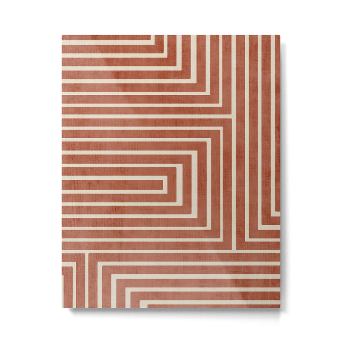 Dark Terracotta Geometric Design Artwork Metal Print Gallery Image 1