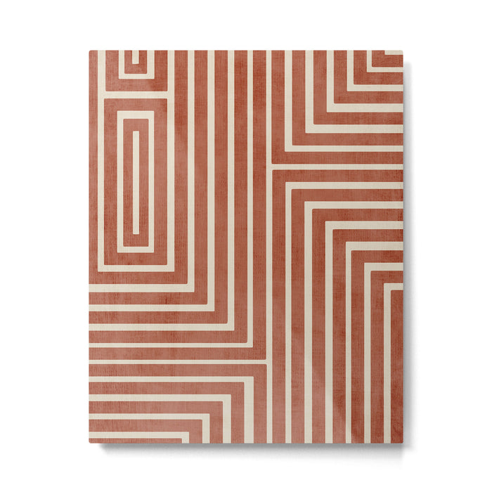 Dark Terracotta Geometric Design Artwork Metal Print Gallery Image 1
