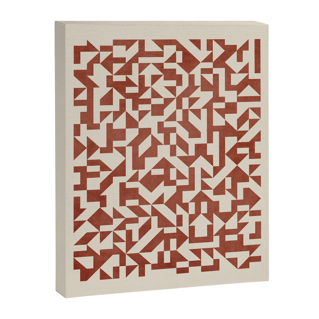 Dark Terracotta Geometric Modern Minimalist Artwork Canvas Print Gallery Image 6