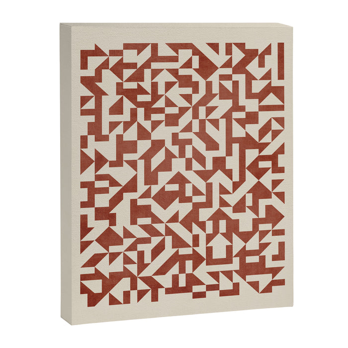 Dark Terracotta Geometric Modern Minimalist Artwork Canvas Print Gallery Image 1