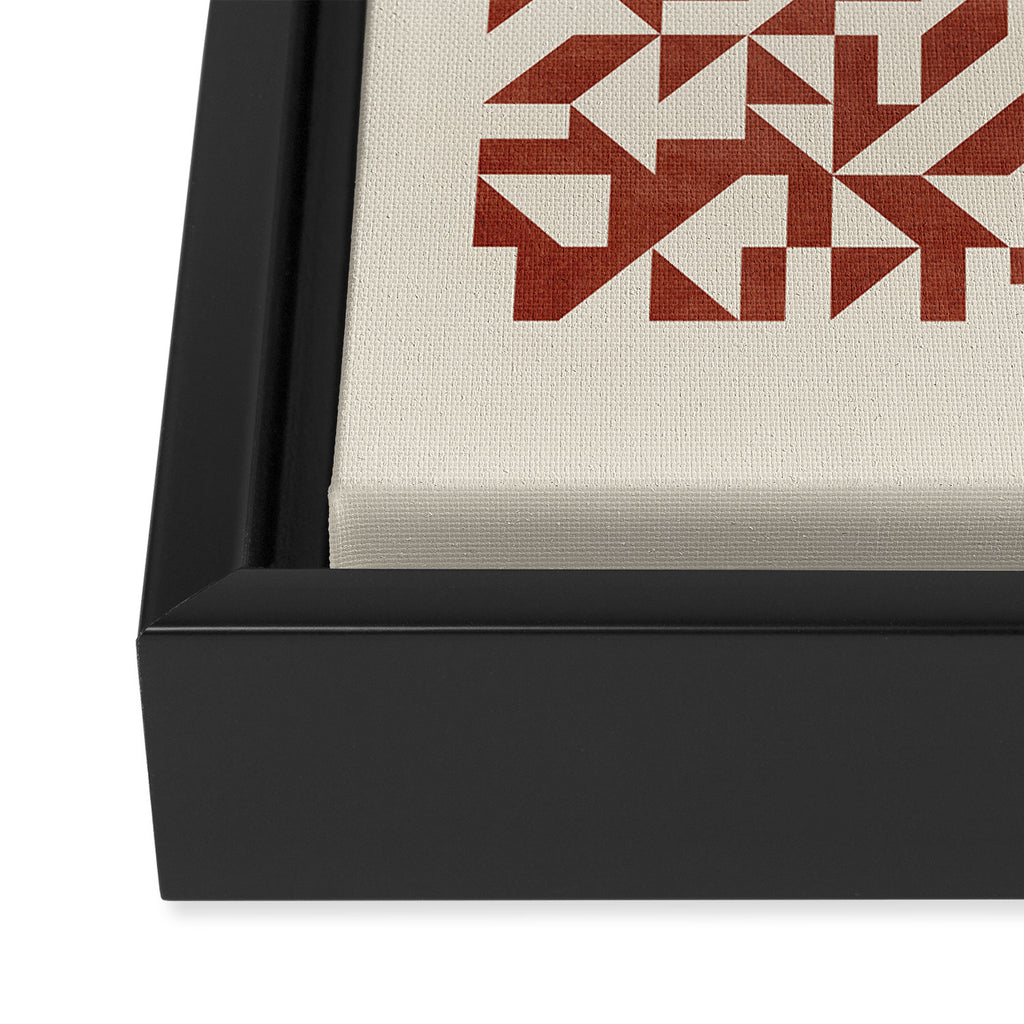 Dark Terracotta Geometric Modern Minimalist Artwork Framed Canvas Print Gallery Image 3