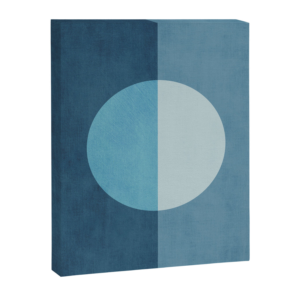 Deep Blue Geometric Moon Artwork Canvas Print Gallery Image 6