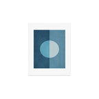 Deep Blue Geometric Moon Artwork Art Print Gallery Image 1