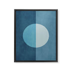 Deep Blue Geometric Moon Artwork Framed Canvas Print Gallery Image 6