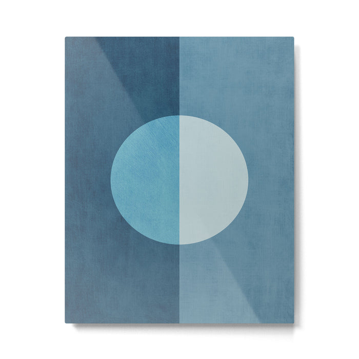 Deep Blue Geometric Moon Artwork Metal Print Gallery Image 1