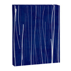 Deep Blue White Lines Minimalist Abstract  Canvas Print Gallery Image 6