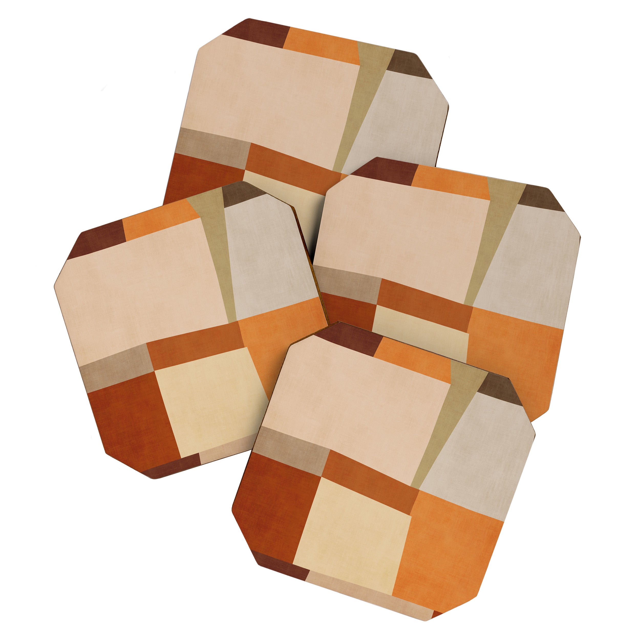 Earth Colors Warm Tones Fall Abstract Art Coaster Gallery Image 1