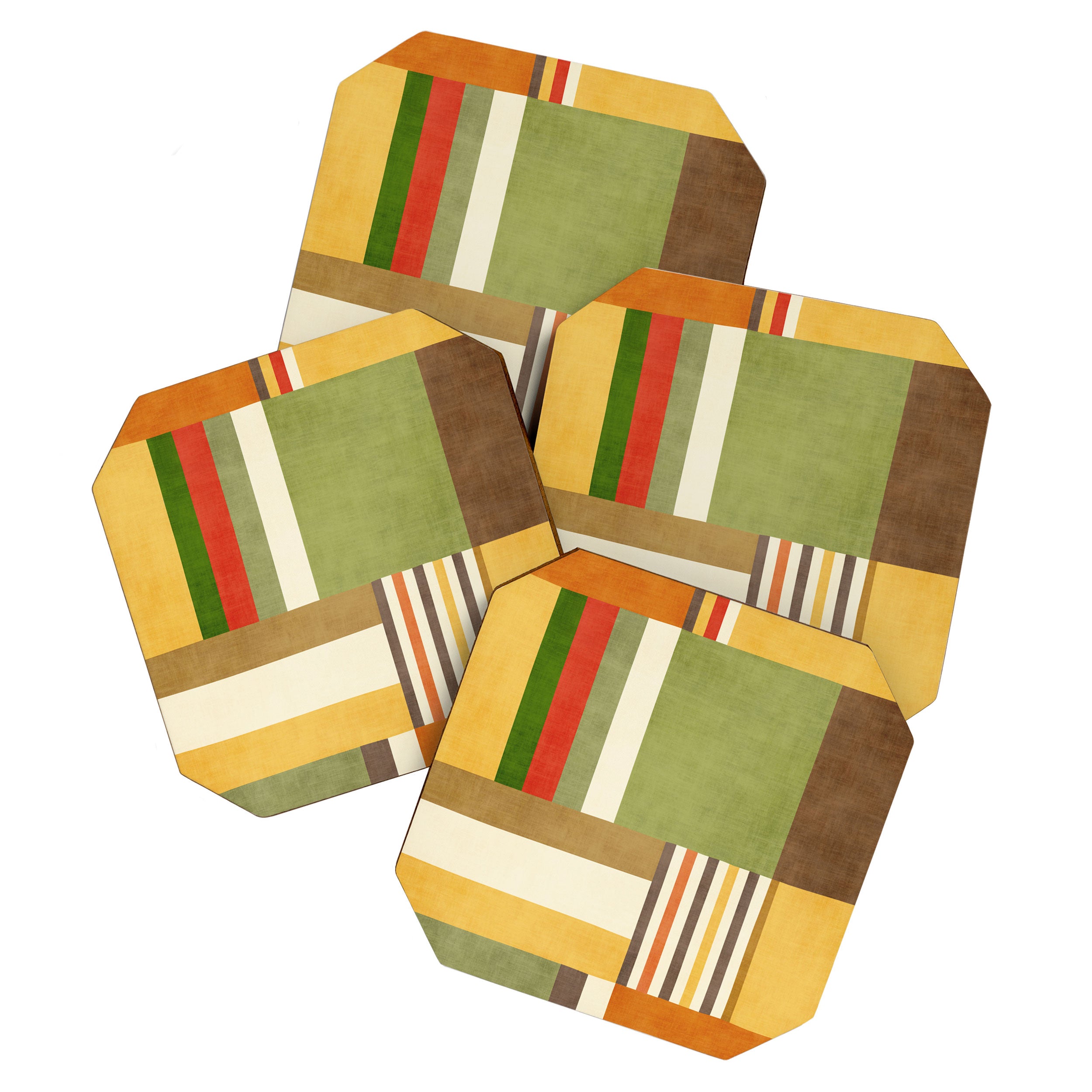 Earth Tones Fall Colors Geometric Artwork Coaster Gallery Image 1
