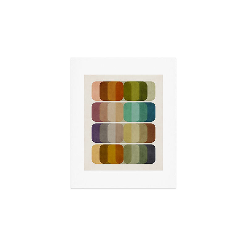 Earth Tones Modern MCM Colorful Art Art Print Gallery Image 1