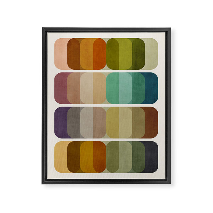Earth Tones Modern MCM Colorful Art Framed Canvas Print Gallery Image 1