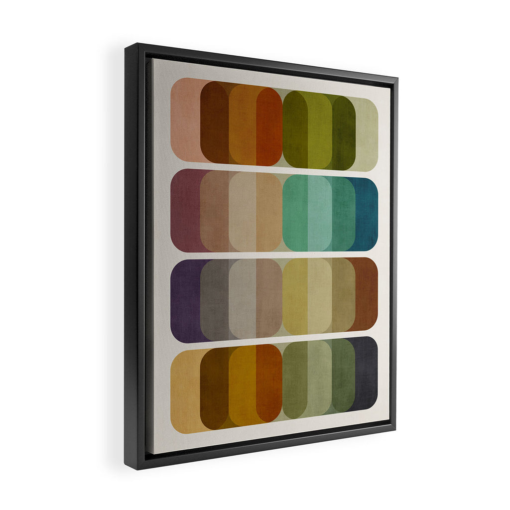 Earth Tones Modern MCM Colorful Art Framed Canvas Print Gallery Image 2