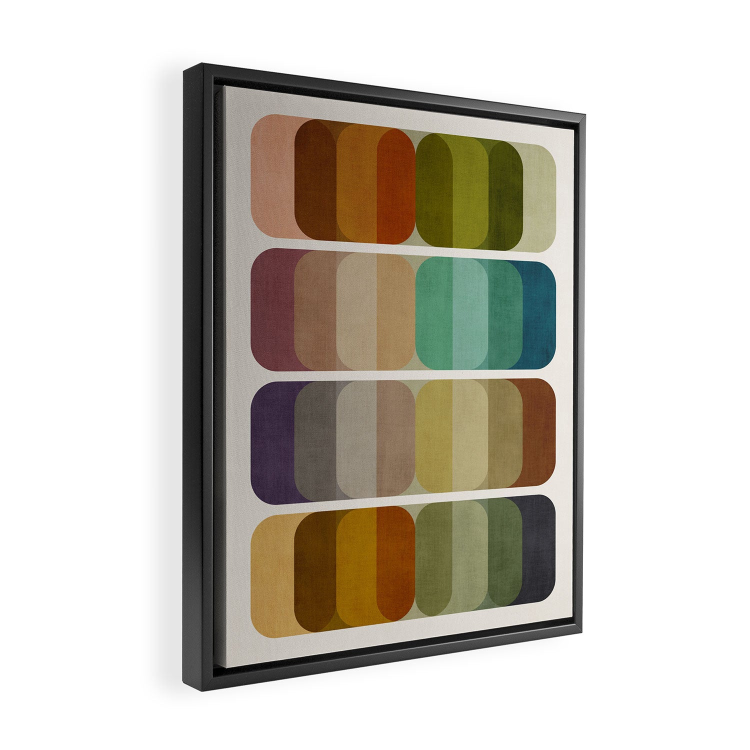 Earth Tones Modern MCM Colorful Art Framed Canvas Print Gallery Image 2