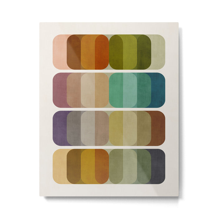 Earth Tones Modern MCM Colorful Art Metal Print Gallery Image 1