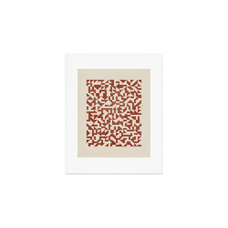 Geometric Abstract Terracotta Modern Original Artwork Art Print Gallery Image 1