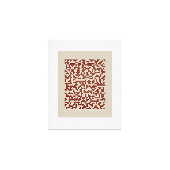 Geometric Abstract Terracotta Modern Original Artwork Art Print Gallery Image 1