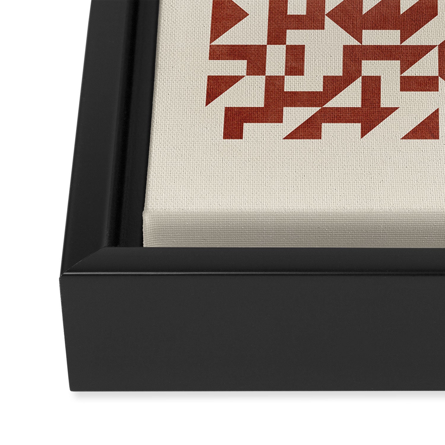 Geometric Abstract Terracotta Modern Original Artwork Framed Canvas Print Gallery Image 3