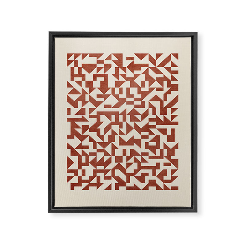 Geometric Abstract Terracotta Modern Original Artwork Framed Canvas Print Gallery Image 6