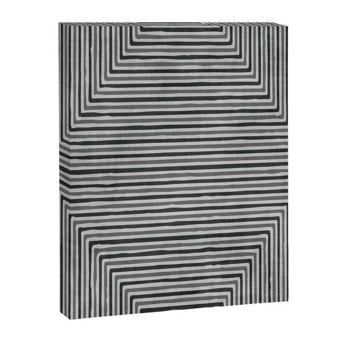 Geometric Minimalist Black Gray Lines Artwork Canvas Print Gallery Image 1