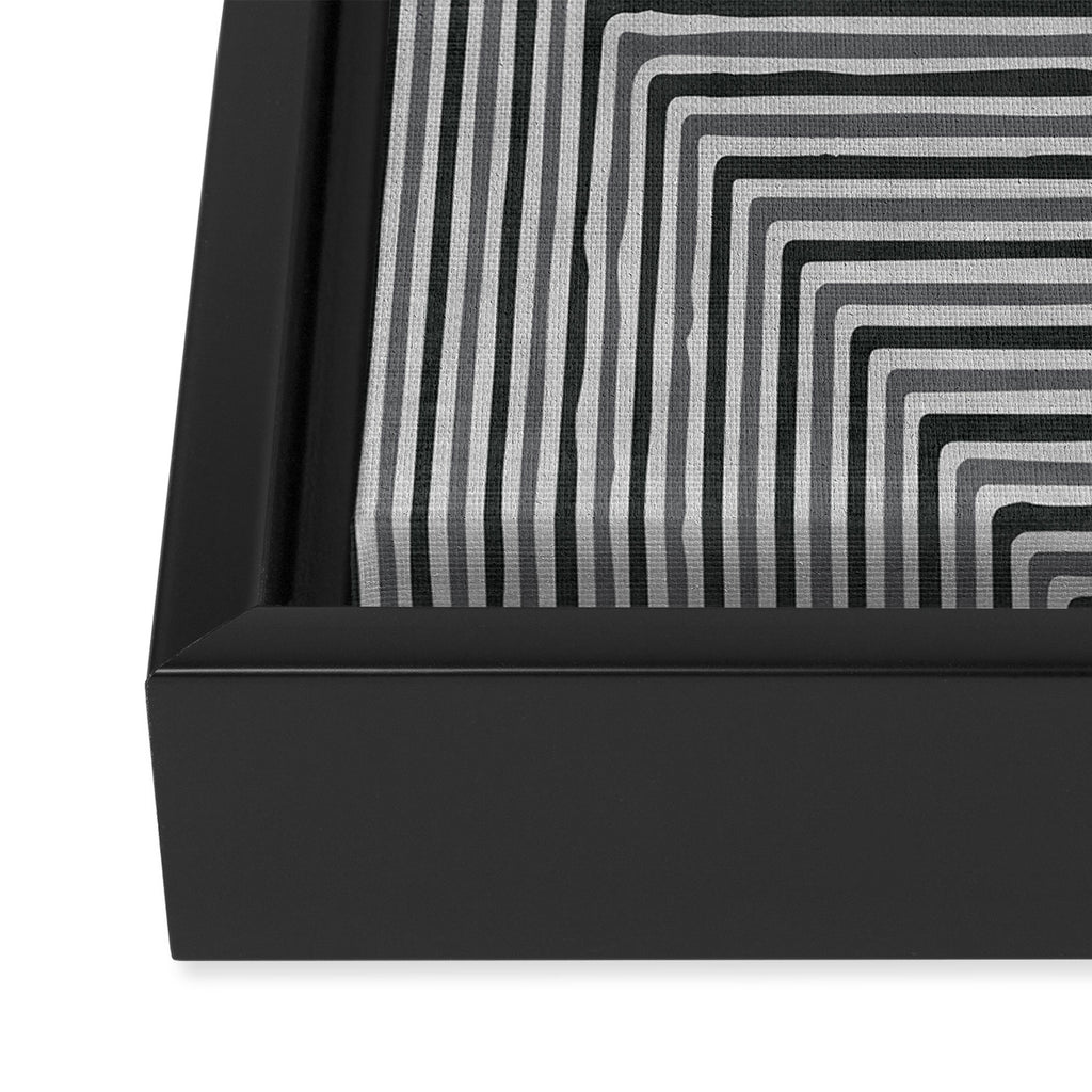 Geometric Minimalist Black Gray Lines Artwork Framed Canvas Print Gallery Image 3