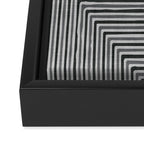 Geometric Minimalist Black Gray Lines Artwork Framed Canvas Print Gallery Image 3