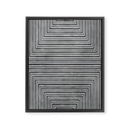 Geometric Minimalist Black Gray Lines Artwork Framed Canvas Print Gallery Image 6