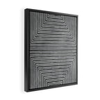 Geometric Minimalist Black Gray Lines Artwork Framed Canvas Print Gallery Image 2