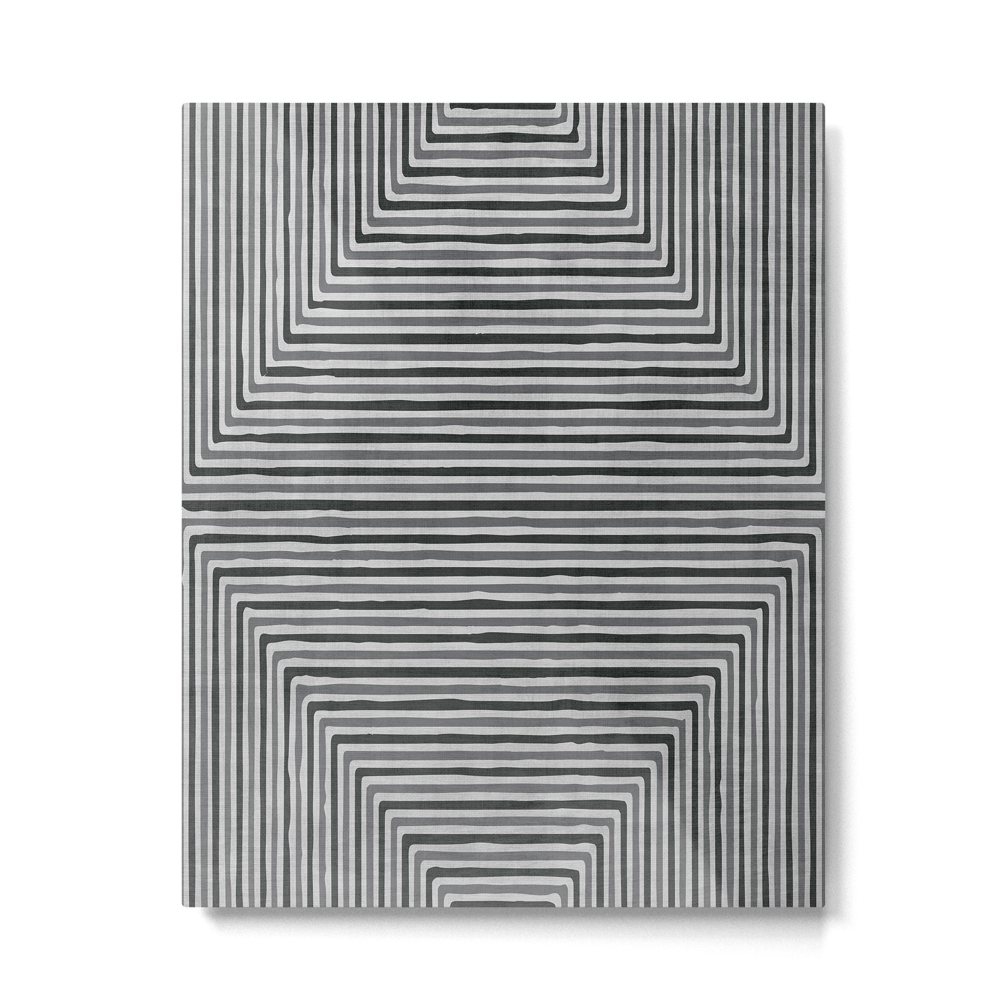 Geometric Minimalist Black Gray Lines Artwork Metal Print Gallery Image 4
