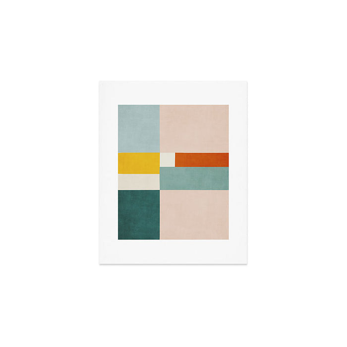 Geometric Minimalist Bright Pastel Tones Abstract Artwork Art Print Gallery Image 1