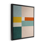 Geometric Minimalist Bright Pastel Tones Abstract Artwork Framed Canvas Print Gallery Image 2