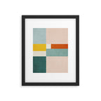 Geometric Minimalist Bright Pastel Tones Abstract Artwork Framed Art Print Gallery Image 5