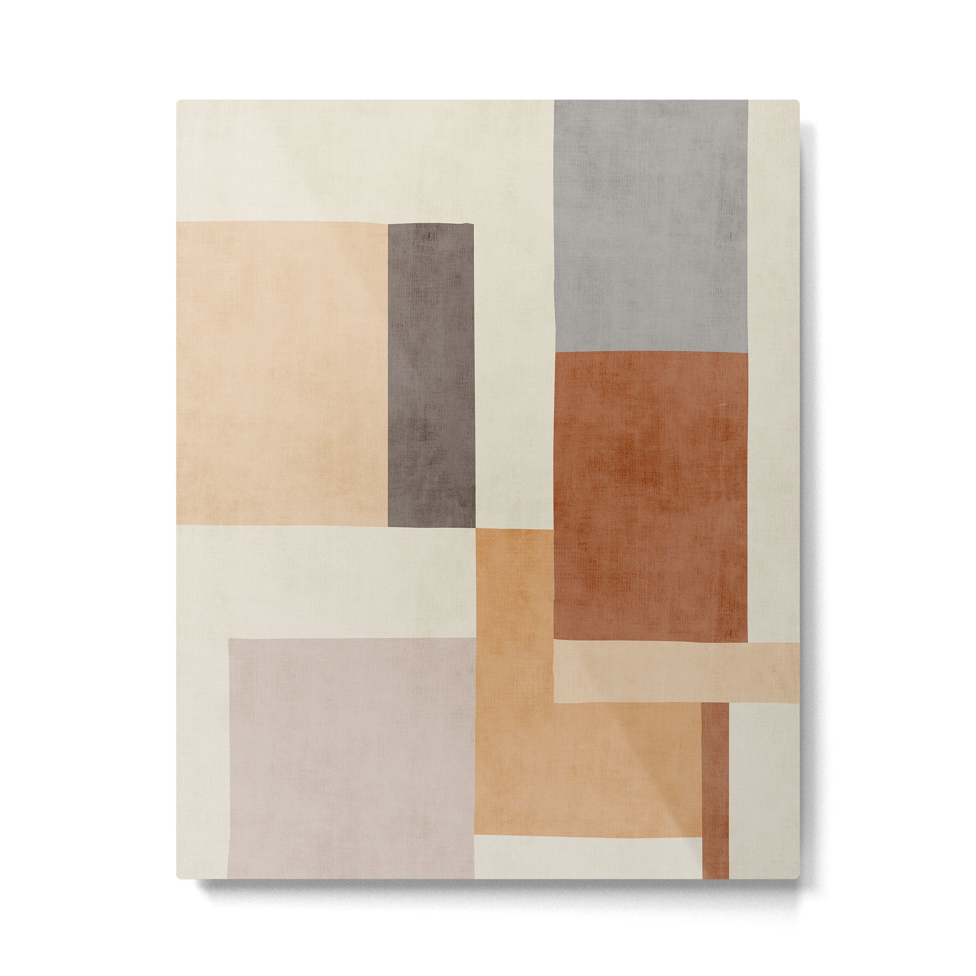 Geometric Minimalist Brown Beige Terra Artwork Metal Print Gallery Image 4