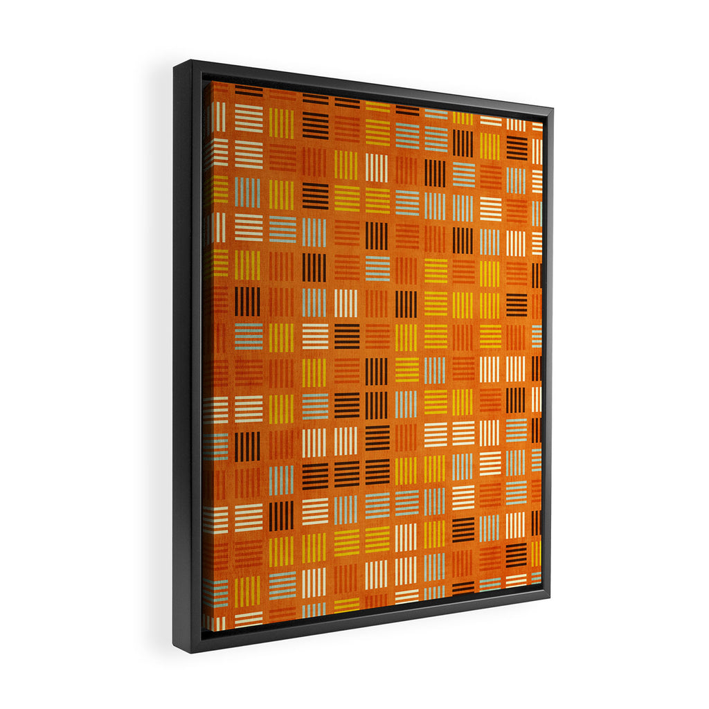 Geometric Modern Abstract Pattern Unique MCM Decor Framed Canvas Print Gallery Image 2