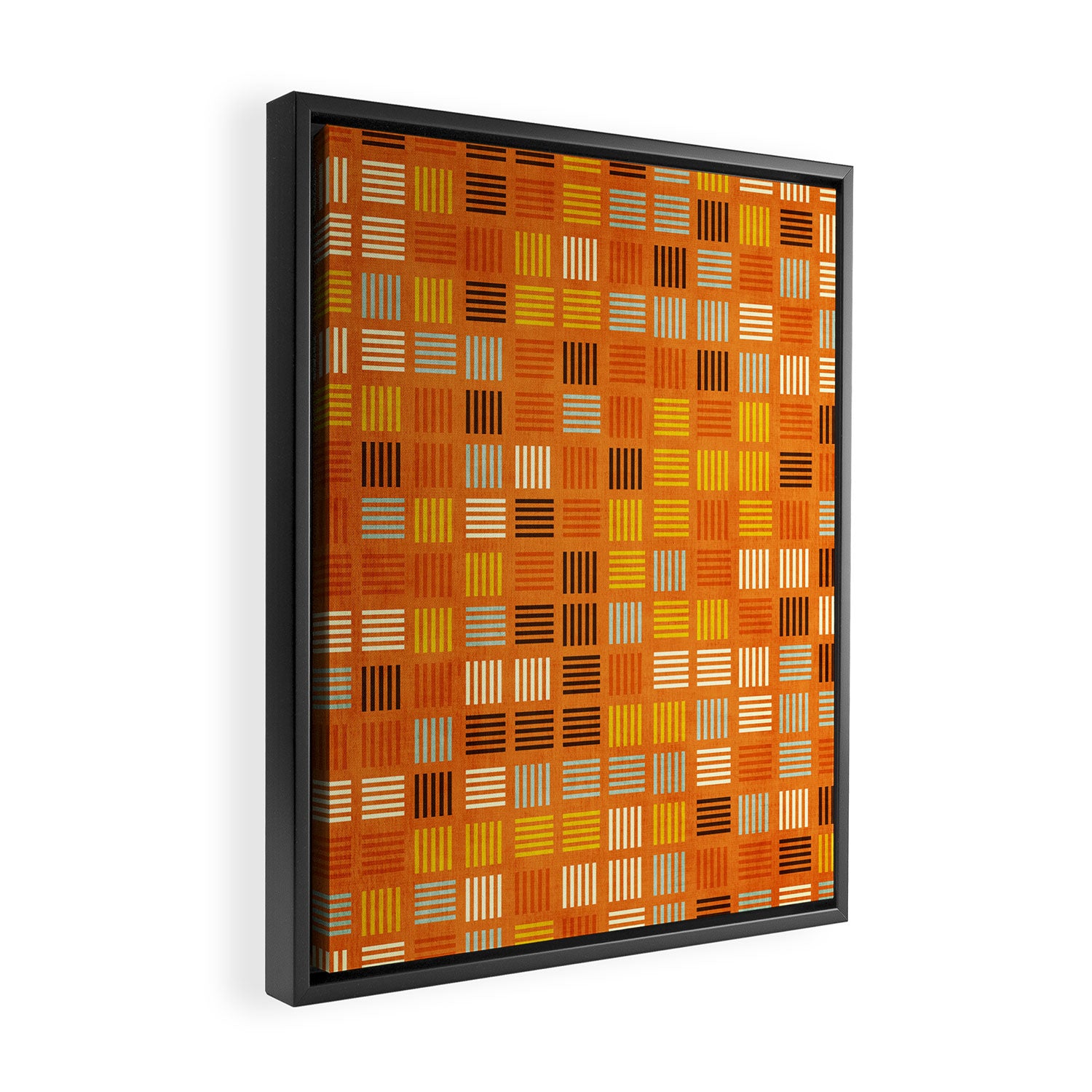 Geometric Modern Abstract Pattern Unique MCM Decor Framed Canvas Print Gallery Image 2
