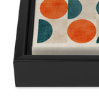 Geometric Modern MCM Orange Teal  Unique Artwork Framed Canvas Print Gallery Image 3