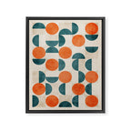 Geometric Modern MCM Orange Teal  Unique Artwork Framed Canvas Print Gallery Image 6
