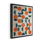 Geometric Modern MCM Orange Teal  Unique Artwork Framed Canvas Print Gallery Image 2