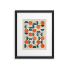 Geometric Modern MCM Orange Teal  Unique Artwork Framed Art Print Gallery Image 5