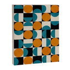 Geometric Modern Orange Teal Bauhaus I Canvas Print Gallery Image 6