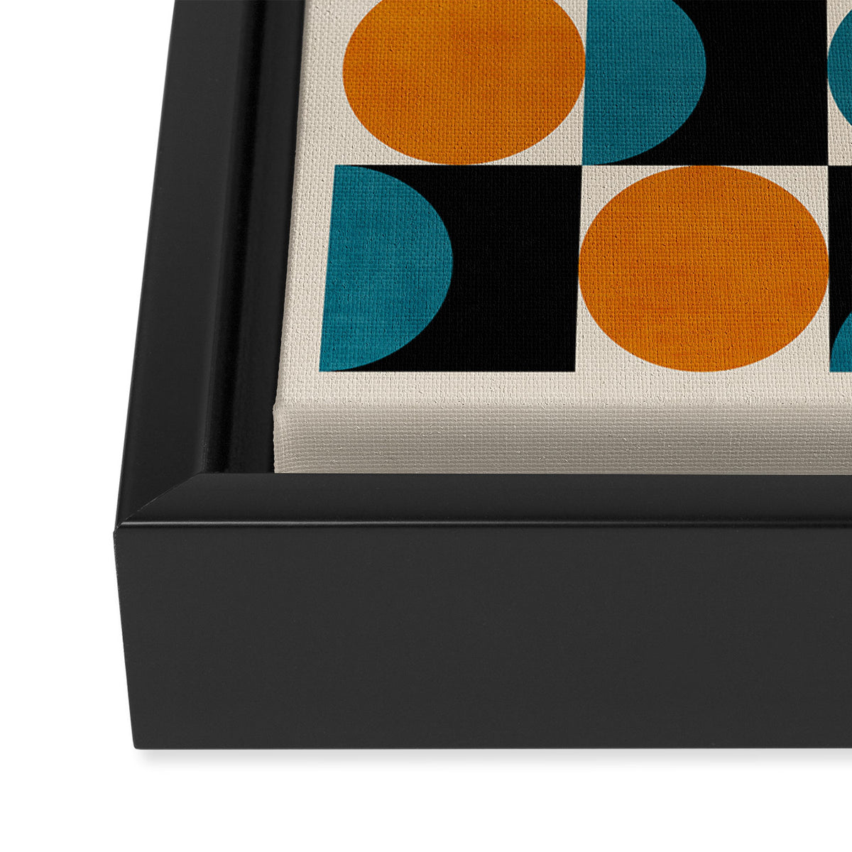 Geometric Modern Orange Teal Bauhaus I Framed Canvas Print Gallery Image 3