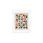 Geometric Modern Teal Orange Exclusive Artwork Art Print Gallery Image 1