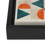 Geometric Modern Teal Orange Exclusive Artwork Framed Canvas Print Gallery Image 3